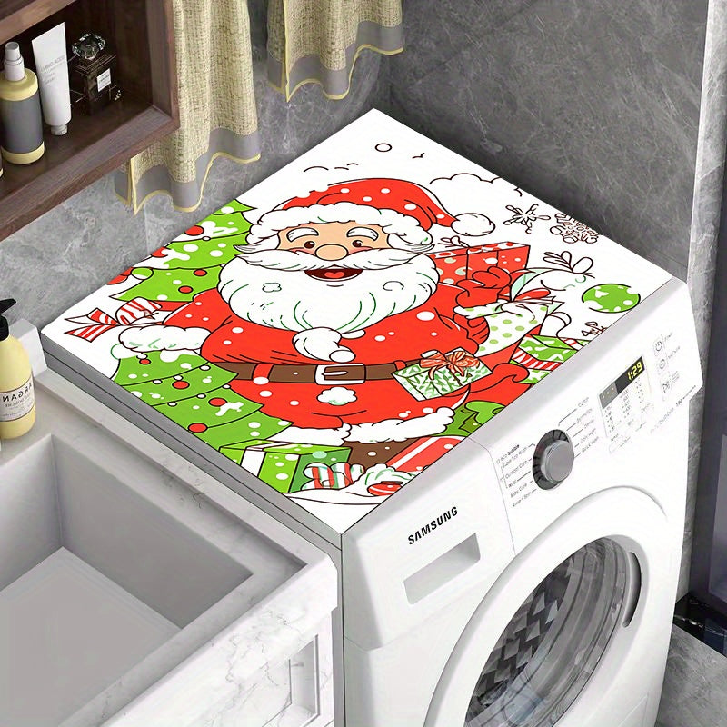 Polyester Santa Claus Washing Machine Top Cover Festive Christmas Decor