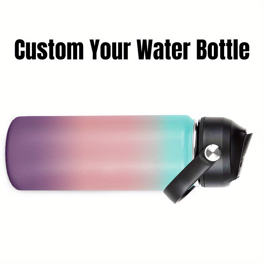 Personalized Stainless Steel Water Bottle 18oz Insulated Tumbler with Straw Lid for Sports Travel Gym