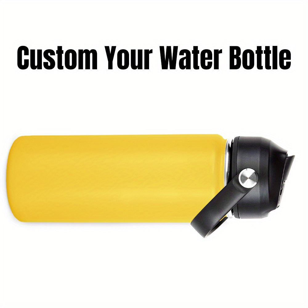 Personalized Stainless Steel Water Bottle 18oz Insulated Tumbler with Straw Lid for Sports Travel Gym