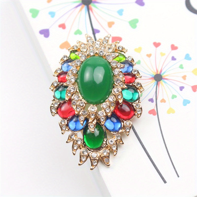 Vintage-Inspired Baroque Brooch with Antique Finish and Court Pin