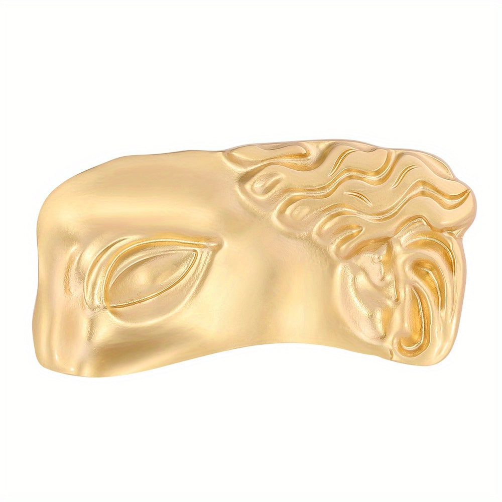 Half Face Punk Style Alloy Brooch Pin Abstract Facial Feature Badge for Clothing Accessories