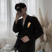 Half Face Punk Style Alloy Brooch Pin Abstract Facial Feature Badge for Clothing Accessories