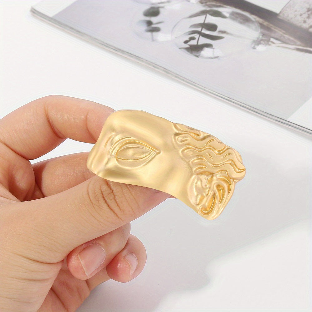 Half Face Punk Style Alloy Brooch Pin Abstract Facial Feature Badge for Clothing Accessories