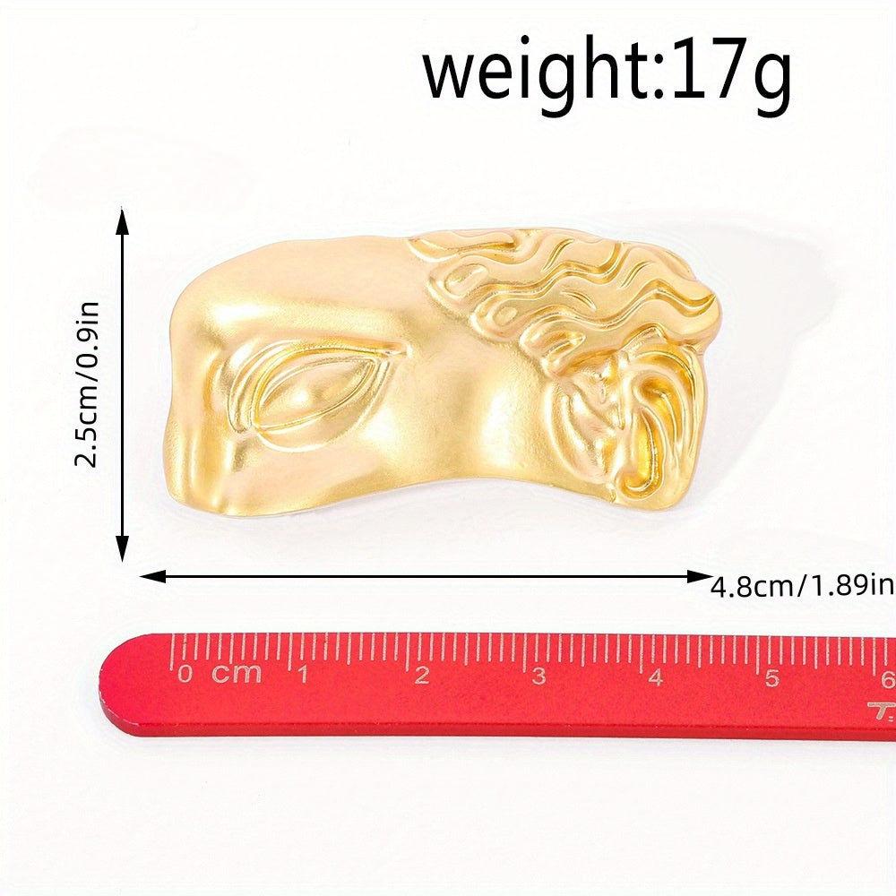 Half Face Punk Style Alloy Brooch Pin Abstract Facial Feature Badge for Clothing Accessories