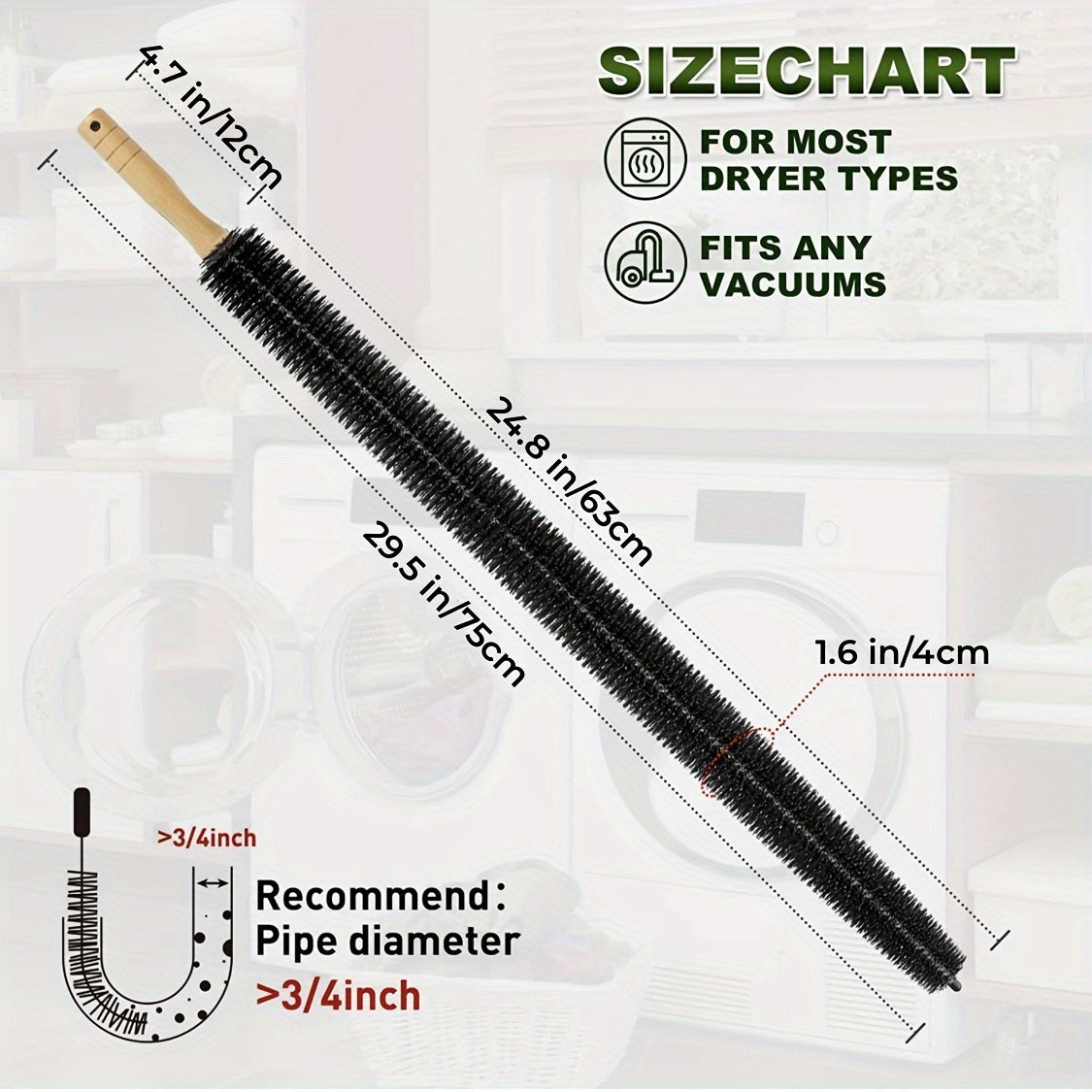 Mustahkam zanglamas po'latdan yasalgan cho'tkalar va kauchuk uchi bilan moslashuvchan quruq ventilyatsiya tozalash to'plami - ko'pchilik quruq va vakuumlar uchun mukammal, uy egalariga ajoyib uy sovg'asi, yuzani himoya qilish va to'liq moslashuvchanlik.