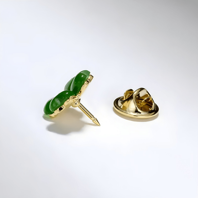 Набор из 4 элегантных брошей в форме четырехлистных клевер - идеально подходит для шарфов и воротников, с резиновым цветочным дизайном.