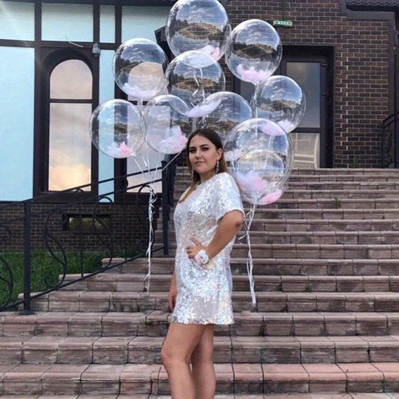 10 Transparent Bubble Balloons 20 Inch for Weddings Birthdays and Events
