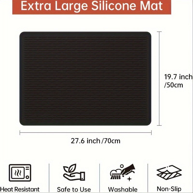 Alfombrilla de silicona para encimera de cocina de 71cm x 51cm, antideslizante, resistente al calor, para cocinas eléctricas de vidrio