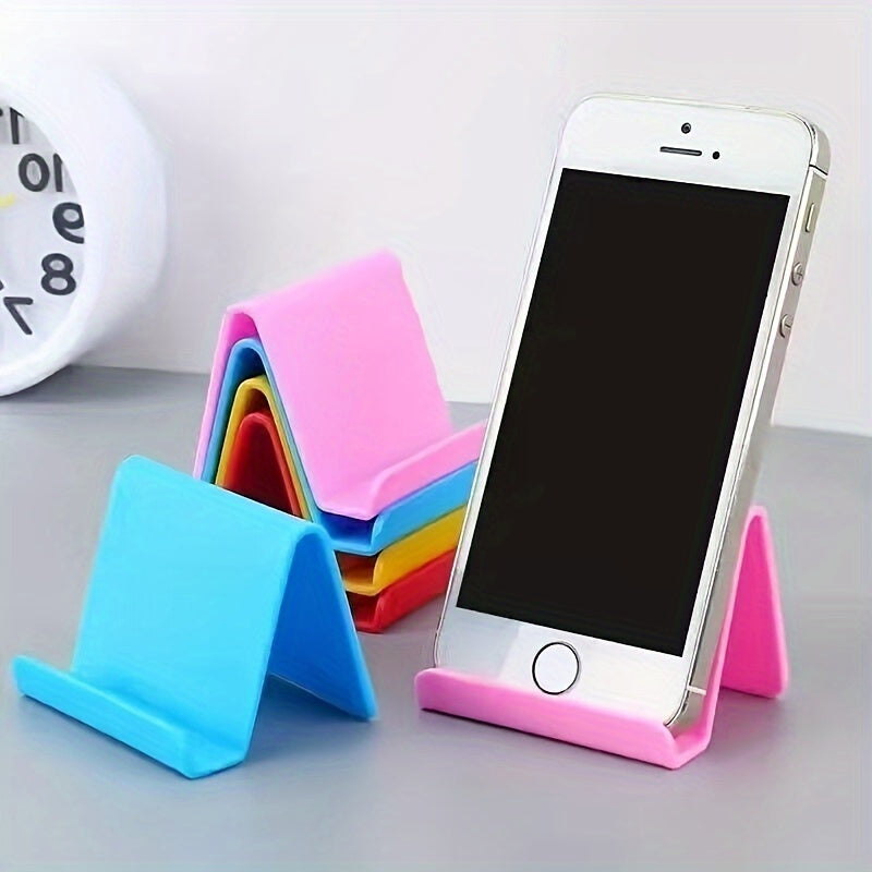 Adjustable PVC Phone and Tablet Stand Multi-Angle Tilt Wall Desktop Pink Blue Yellow