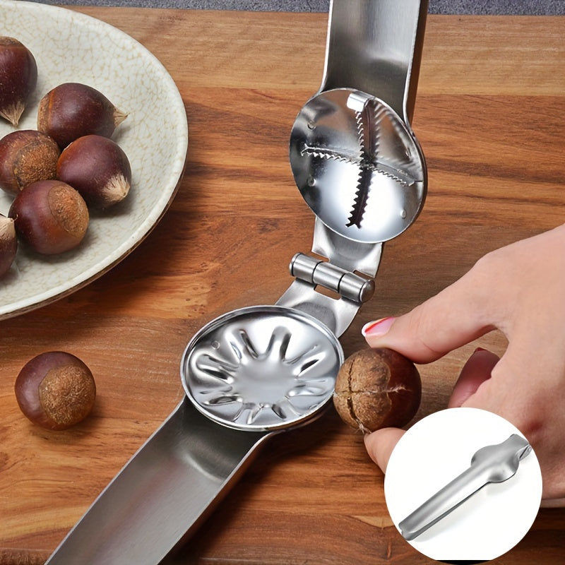 1Pc Chestnut Clip Nutcracker Opener Stainless Steel Kitchen Tool