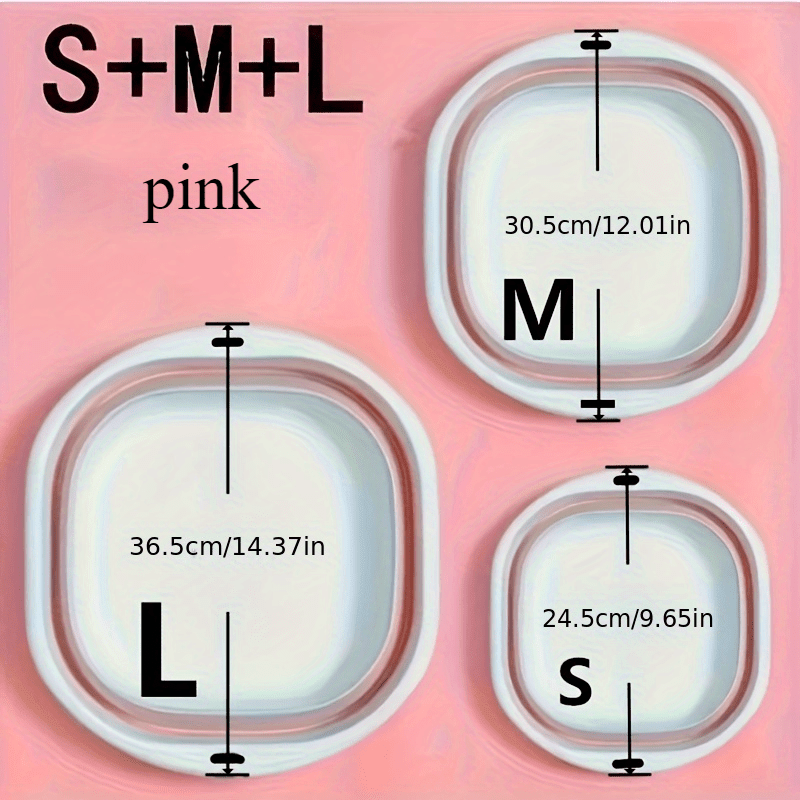 Yuvish, yuvish va namlash uchun 3 ta yig‘iladigan plastmassa idishlar to‘plami