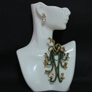 Heavy Industry Medieval Brooch with Enamel Hydra Relief