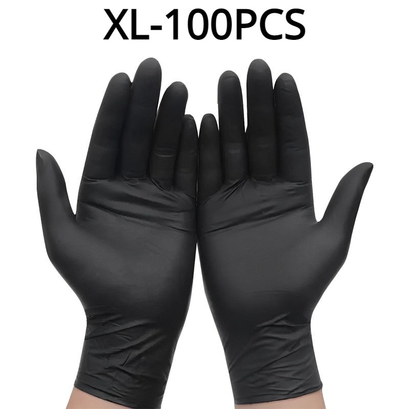 Pack of 100 Black Disposable Nitrile Gloves Latex-Free Powder-Free for Tattooing Manicures Salon