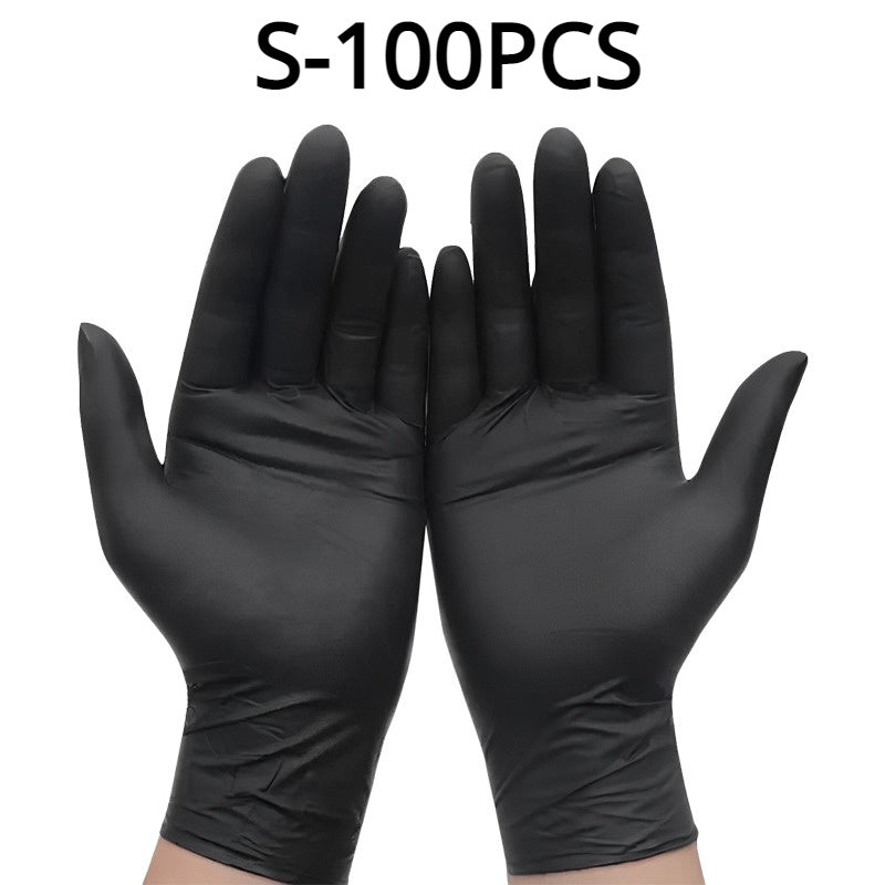 Pack of 100 Black Disposable Nitrile Gloves Latex-Free Powder-Free for Tattooing Manicures Salon