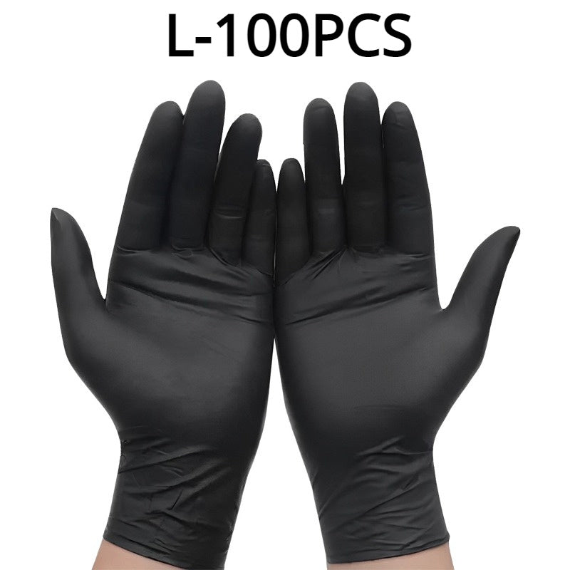 Pack of 100 Black Disposable Nitrile Gloves Latex-Free Powder-Free for Tattooing Manicures Salon
