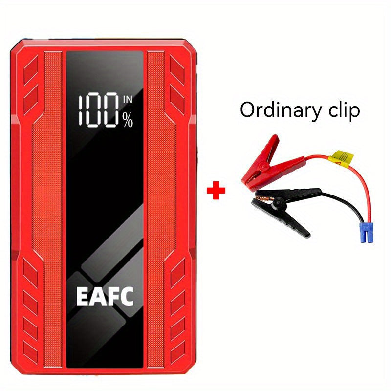 EAFC 1200A Portativ Avtomobilni Qayta Ishga Tushirish Qurilmasi, USB Type-C Bilan Zaryadlanadigan, LED Yoritish, Raqamli Ko'rsatkich 3.0L Benzin va Dizel Dvigatellari Uchun - Favqulodda Avtomobilni Ishga Tushirish Qurilmasi.