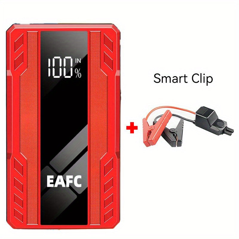 EAFC 1200A Portativ Avtomobilni Qayta Ishga Tushirish Qurilmasi, USB Type-C Bilan Zaryadlanadigan, LED Yoritish, Raqamli Ko'rsatkich 3.0L Benzin va Dizel Dvigatellari Uchun - Favqulodda Avtomobilni Ishga Tushirish Qurilmasi.