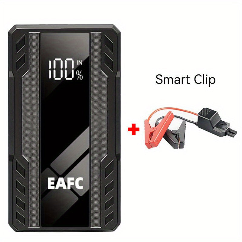 EAFC 1200A Portativ Avtomobilni Qayta Ishga Tushirish Qurilmasi, USB Type-C Bilan Zaryadlanadigan, LED Yoritish, Raqamli Ko'rsatkich 3.0L Benzin va Dizel Dvigatellari Uchun - Favqulodda Avtomobilni Ishga Tushirish Qurilmasi.