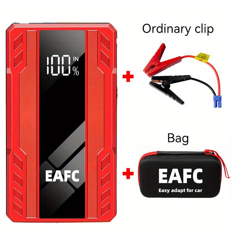 EAFC 1200A Portativ Avtomobilni Qayta Ishga Tushirish Qurilmasi, USB Type-C Bilan Zaryadlanadigan, LED Yoritish, Raqamli Ko'rsatkich 3.0L Benzin va Dizel Dvigatellari Uchun - Favqulodda Avtomobilni Ishga Tushirish Qurilmasi.