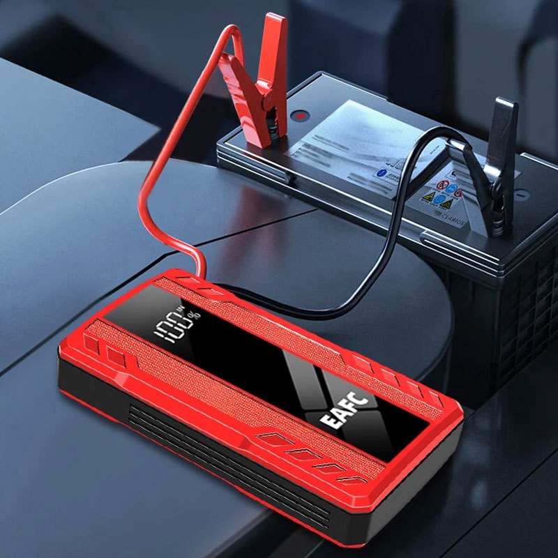 EAFC 1200A Portativ Avtomobilni Qayta Ishga Tushirish Qurilmasi, USB Type-C Bilan Zaryadlanadigan, LED Yoritish, Raqamli Ko'rsatkich 3.0L Benzin va Dizel Dvigatellari Uchun - Favqulodda Avtomobilni Ishga Tushirish Qurilmasi.