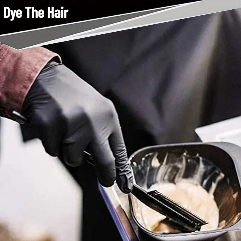 Pack of 100 Black Disposable Nitrile Gloves Latex-Free Powder-Free for Tattooing Manicures Salon