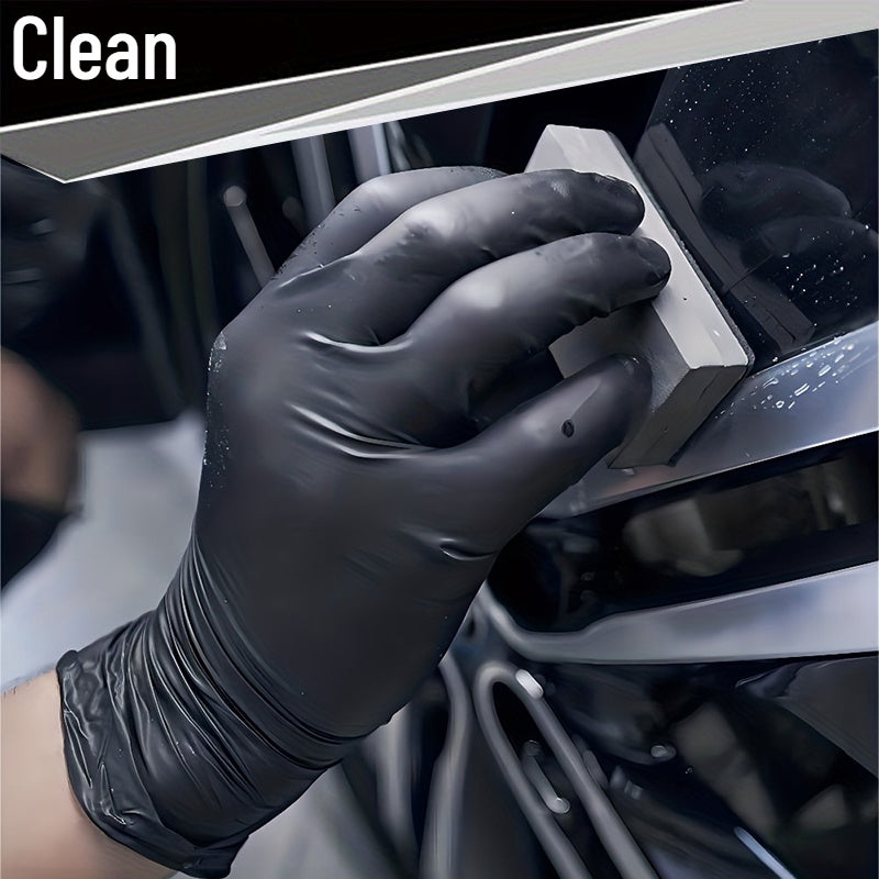 Pack of 100 Black Disposable Nitrile Gloves Latex-Free Powder-Free for Tattooing Manicures Salon