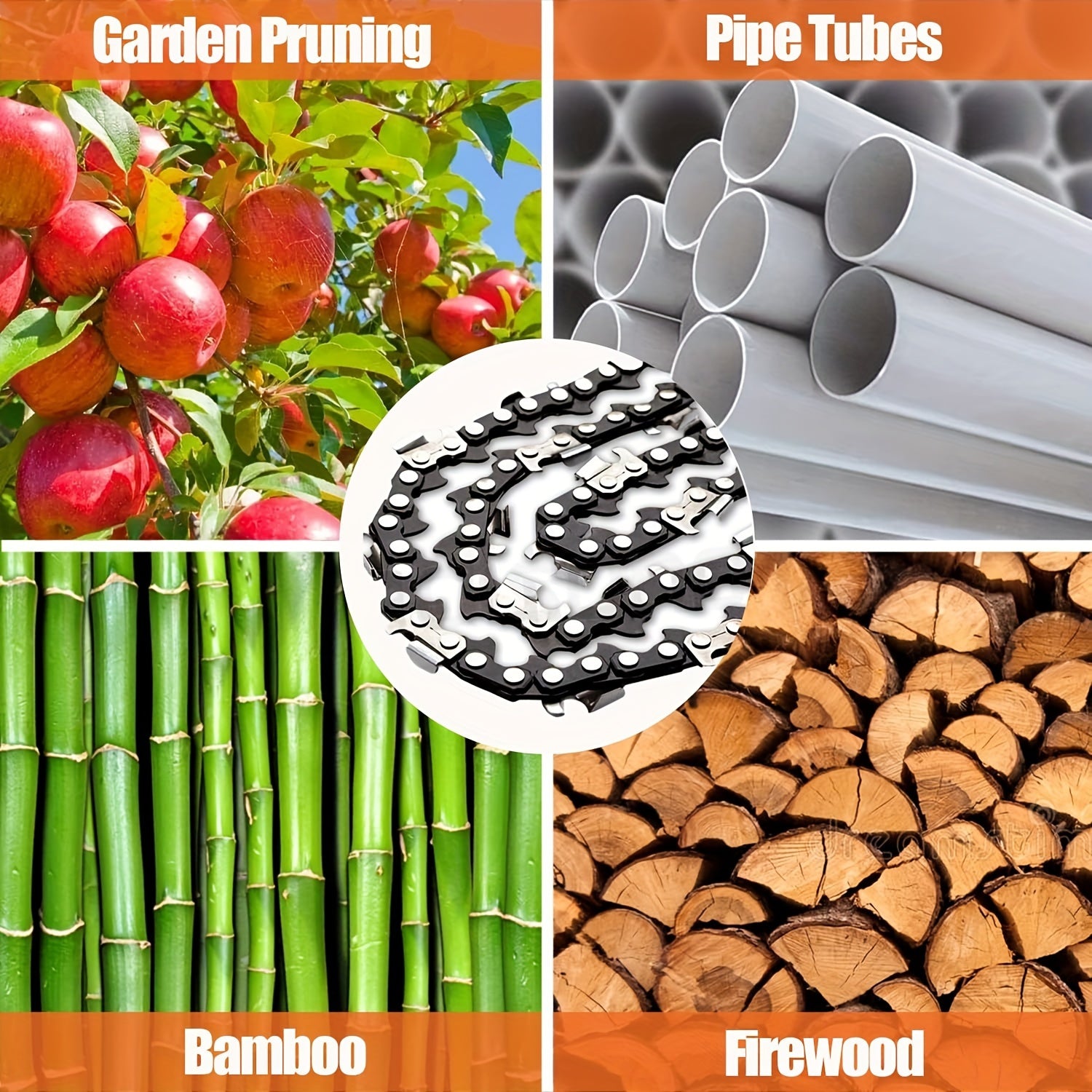 High-Carbon Steel Mini Chainsaw Chain 15.24cm Replacement for Cordless Electric Chainsaws