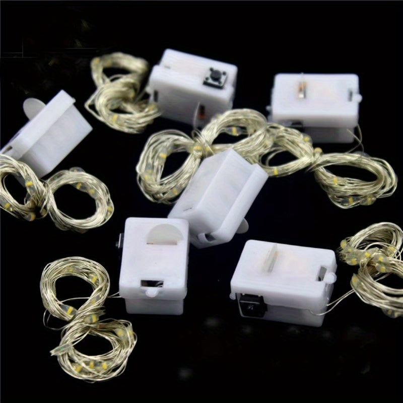 10 Mini LED Fairy Lights Battery Operated Copper Wire String for Christmas Decor