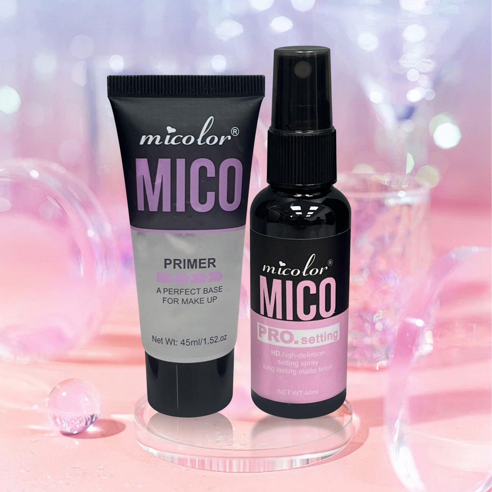 2pcs Primer and Setting Spray Set, Long-Lasting Moisturizer, Oil Control