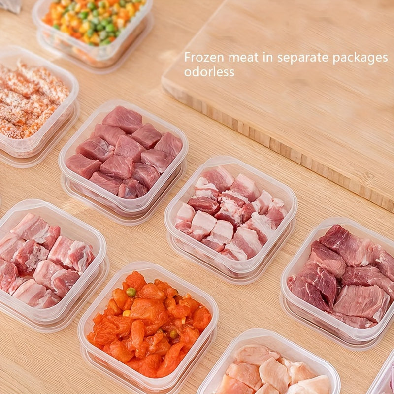 8pcs Reusable Plastic Food Storage Containers with Lids, Leak-Proof, Clear