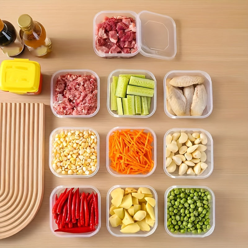 8pcs Reusable Plastic Food Storage Containers with Lids, Leak-Proof, Clear