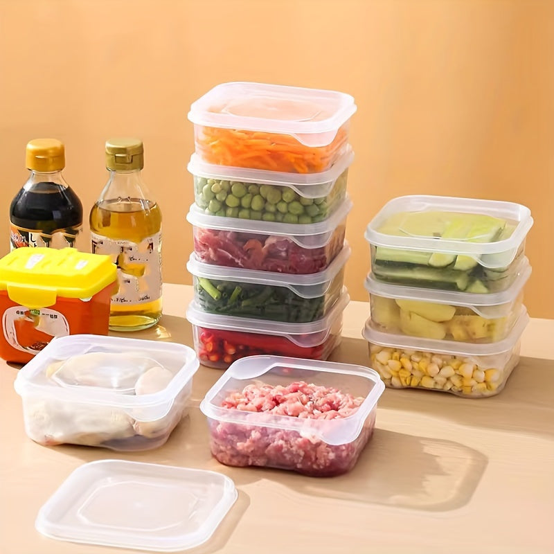 8pcs Reusable Plastic Food Storage Containers with Lids, Leak-Proof, Clear