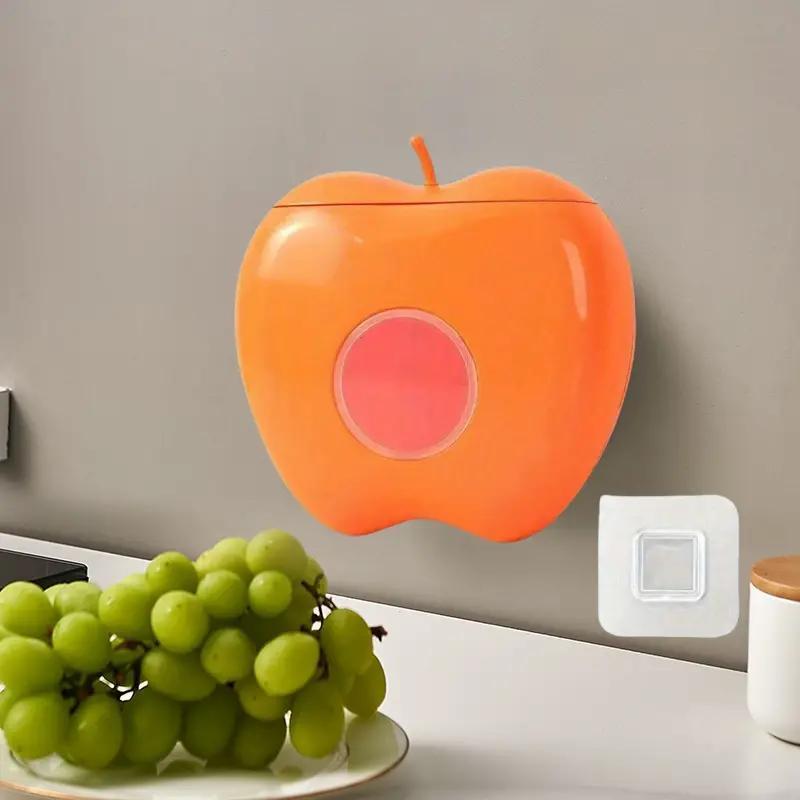 Apple-Shaped Wall-Mounted Plastic Wrap Dispenser Kitchen Organizer