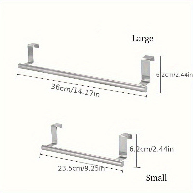 Stainless Steel Towel Rack Single Pole Organizer for Kitchen Bathroom Cabinets