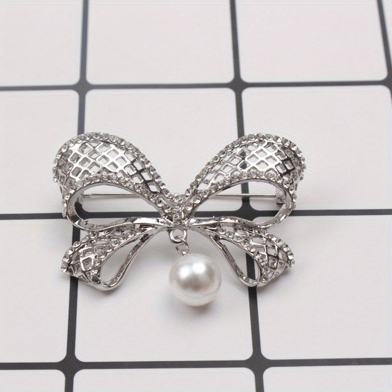 Broche de lazo de pedrería de forma irregular para ropa, bolsos y sombreros