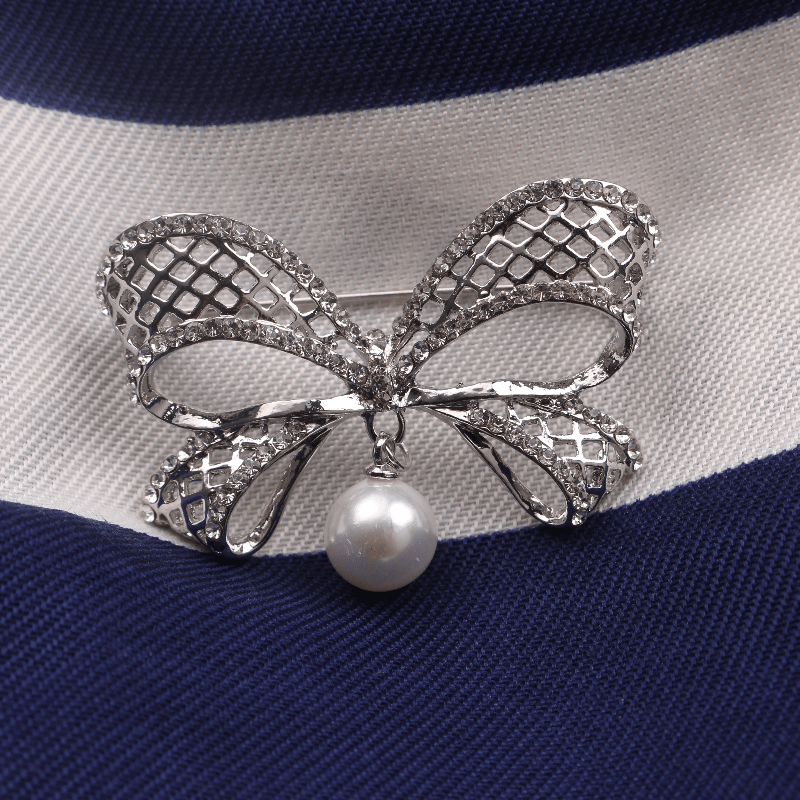 Rhinestone Bow Brooch Pin Irregular Shape Decorative Jewelry for Clothing Bags Hats