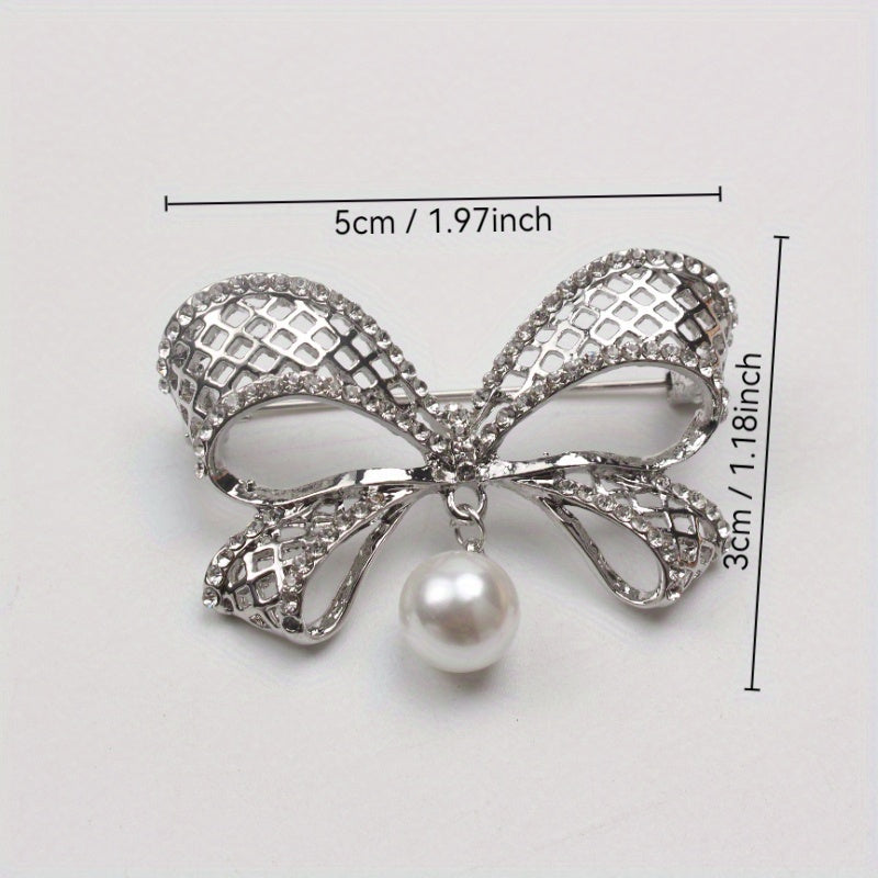 Broche de lazo de pedrería de forma irregular para ropa, bolsos y sombreros