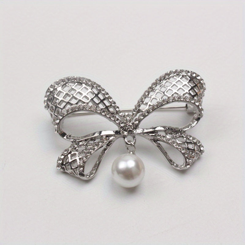 Broche de lazo de pedrería de forma irregular para ropa, bolsos y sombreros