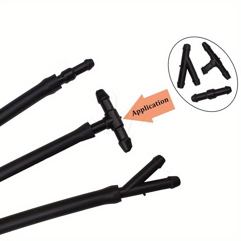 18pcs Windshield Washer Connector Kit 3-Way Hose Adapters for Air Water Fuel