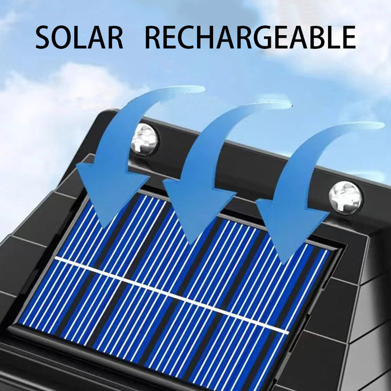 Solar Powered LED Wall Lamps with Motion Sensor for Outdoor Porch Garden Yard Fence Black