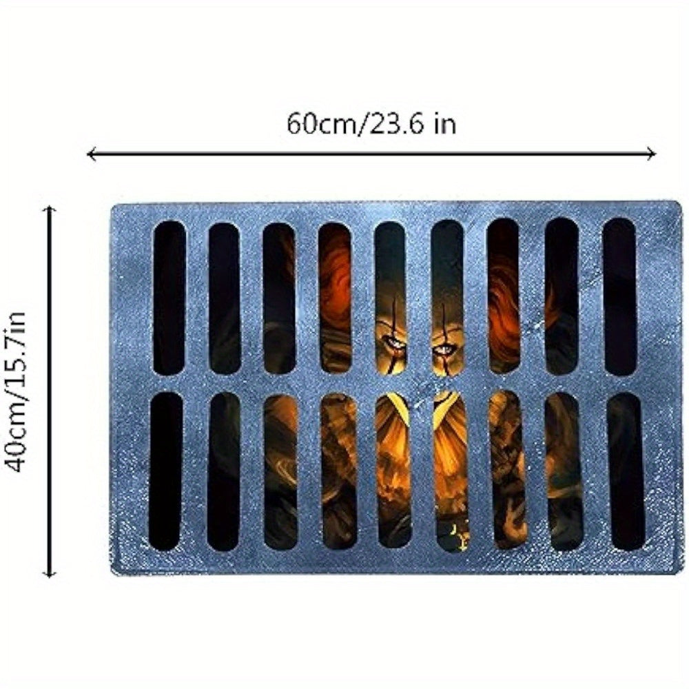 Horror Clown Doormats Set Indoor Outdoor Non-Slip Washable Halloween Rug Trio