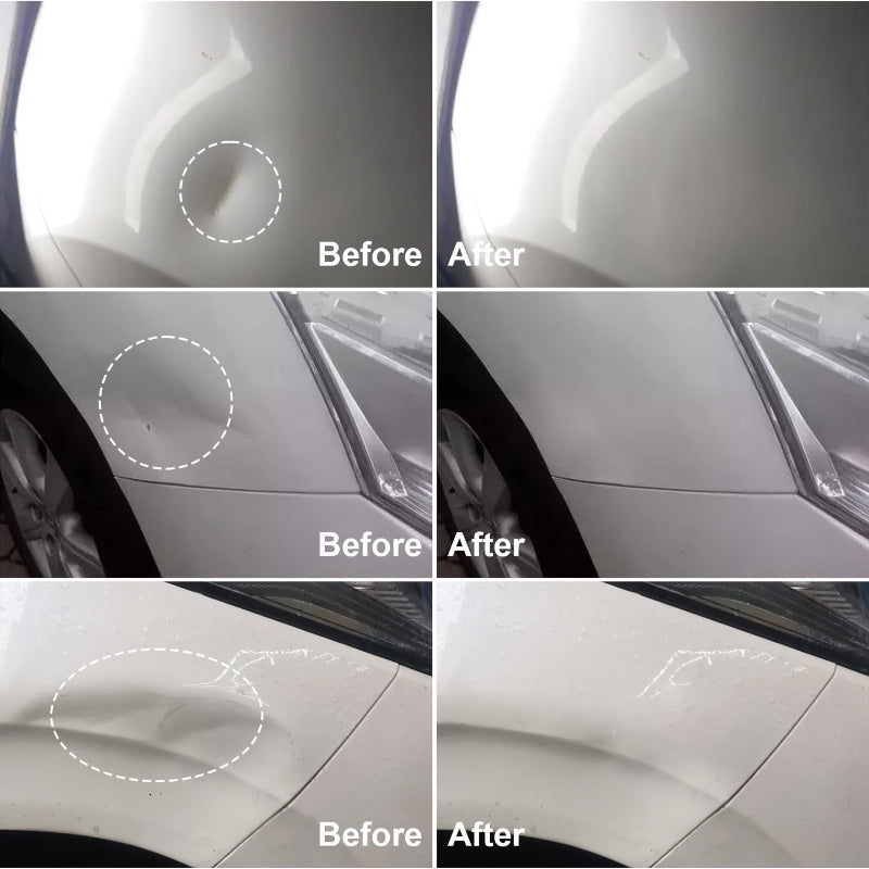 Mashina dentlarini ta'mirlash to'plami, bo'yalmasdan dentlarni olib tashlash uchun asbob, tortuvchi teshiklar va matlar bilan