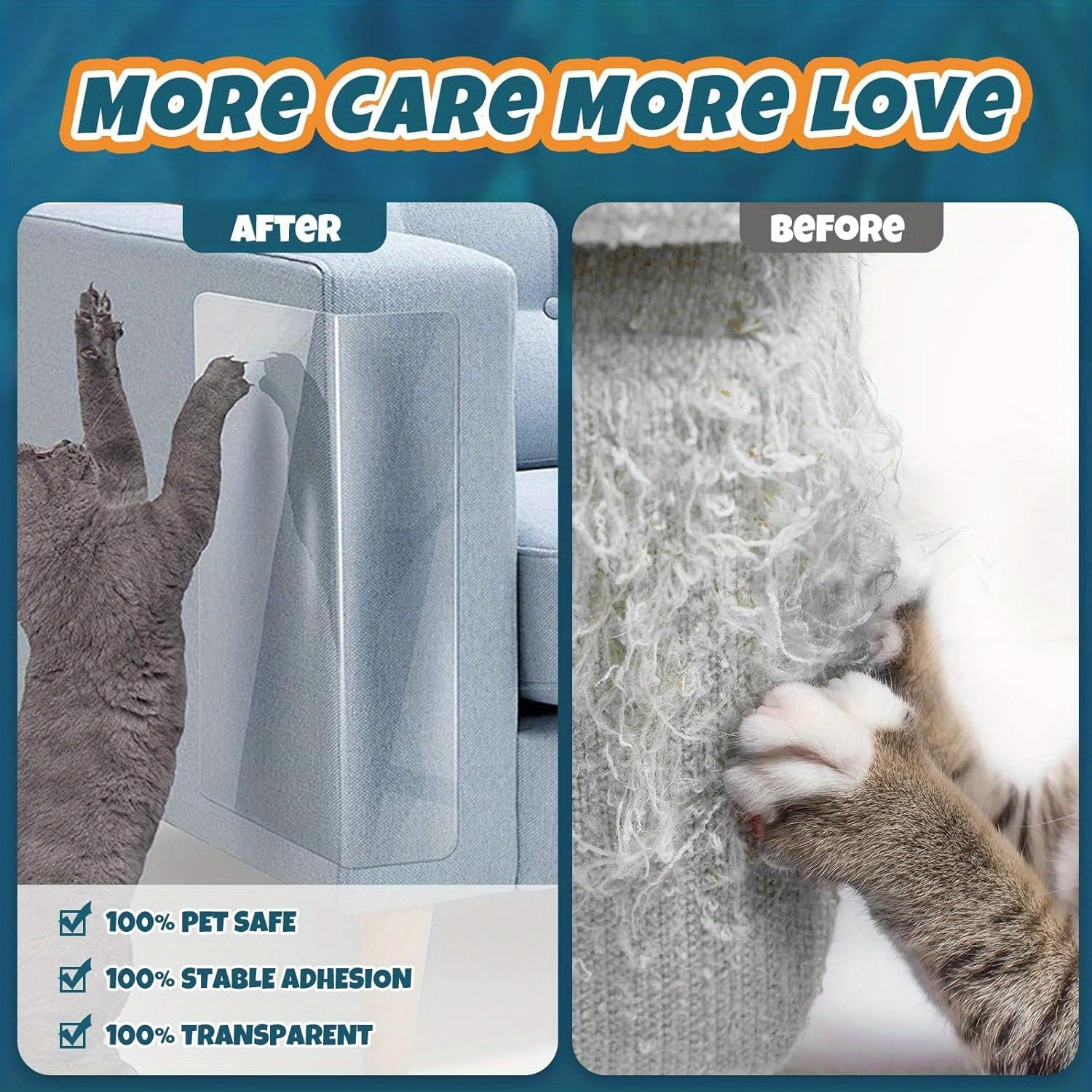 Self-Adhesive Cat Scratch Guard Furniture Protector Safe for Pets 45cm x 300cm