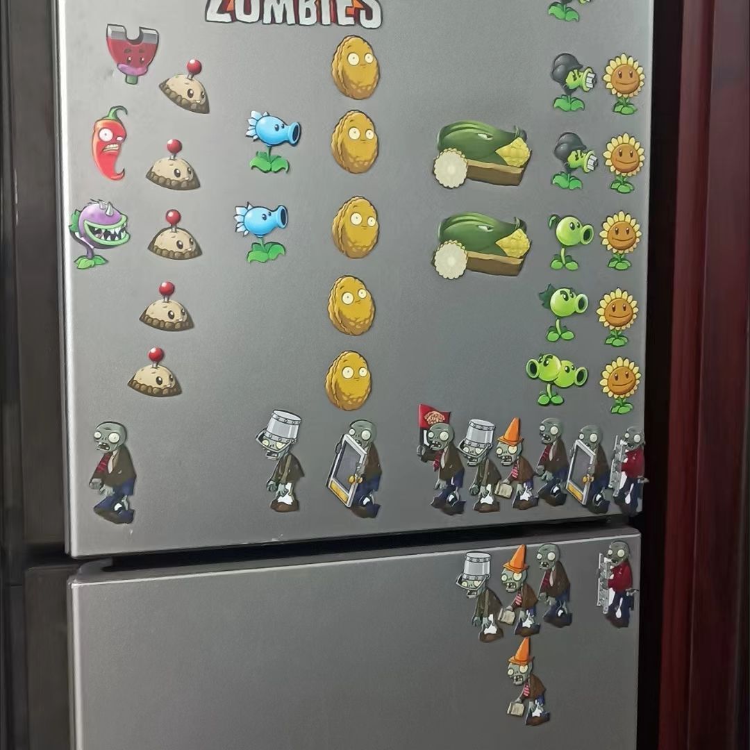 Set of 43 PVC Plants vs Zombies Magnetic Stickers with Strong Magnetic Adhesion