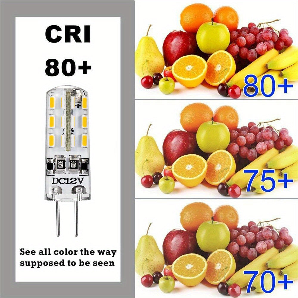 20 G4 LED Bulbs 1.5W DC 12V Warm Natural Cool White for Home Under Cabinet Lighting