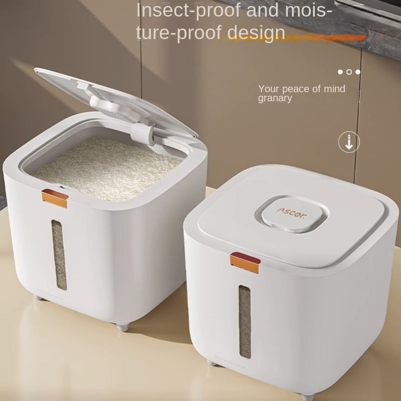 Dispensador de arroz para cocina hermético con plástico de grado alimentario a prueba de insectos y humedad