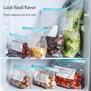 Food Storage Bags Set 45 Ziplock Reusable Fresh Fruit Vegetable Meat