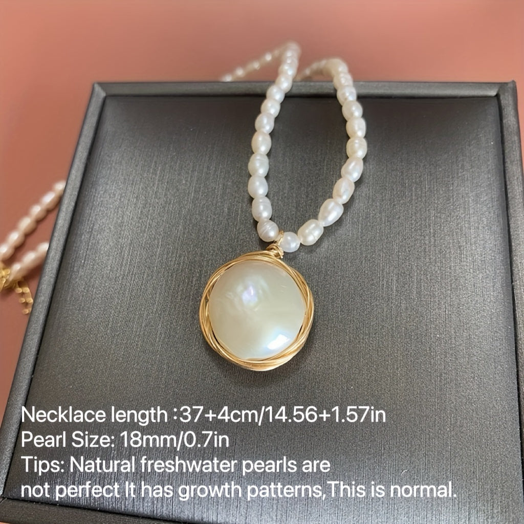 Zarif Shirin Su Pearl Zanjir va Quloq uzuklari, 14K Oltin Qoplama, Moslashuvchan Qisqich - Har kuni kiyish uchun va maxsus tadbirlar uchun ajoyib, mukammal Sevishganlar kuni sovg'asi