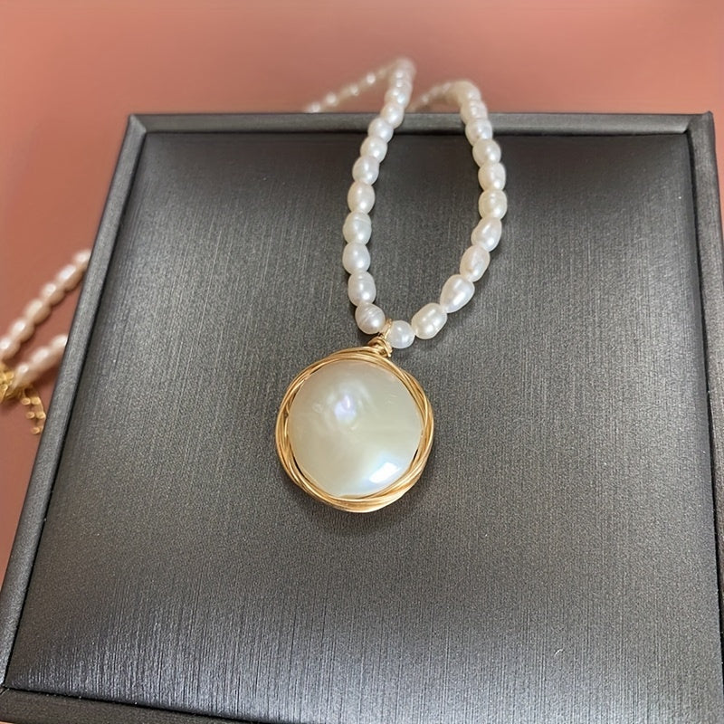 Zarif Shirin Su Pearl Zanjir va Quloq uzuklari, 14K Oltin Qoplama, Moslashuvchan Qisqich - Har kuni kiyish uchun va maxsus tadbirlar uchun ajoyib, mukammal Sevishganlar kuni sovg'asi