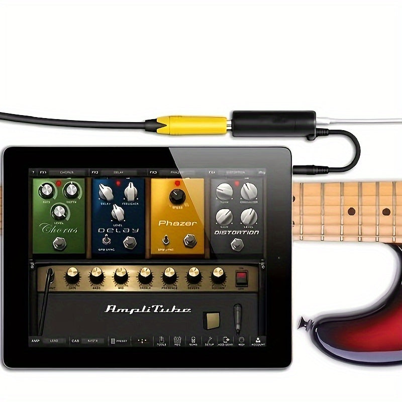Guitar Interface Phone Converter for High-Quality Audio Recording and Tuning Black Copper